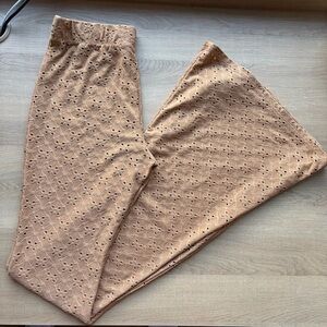 Forever 21 Tan Brown Eyelet Flare Pants